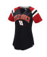 ფოტო #1 პროდუქტის Women's Black Kyle Busch Game On V-neck Raglan T-shirt