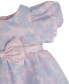 Baby Girls Floral Burnout Organza Social Dress with Diaper Cover