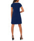 Women's Contrast-Piping Round-Neck Swing Dress