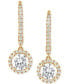 ფოტო #4 პროდუქტის Lab Grown Diamond Halo Drop Earrings (1-1/4 ct. t.w.) in 14k White, Yellow or Rose Gold