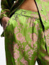 Фото #4 товара Y.A.S floral jacquard trouser co-ord in green and pink