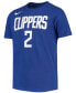 Big Boys Kawhi Leonard Royal LA Clippers Logo Name and Number Performance T-shirt