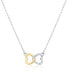 Фото #1 товара Sparkling Bicolor Linked Hearts Necklace SVLN0422XH2GO45