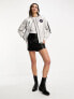 Фото #7 товара AllSaints Echo metallic zip through bomber jacket in silver