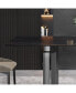 Фото #5 товара 63" Modern Artificial Stone Black Straight Edge Black Metal Leg Dining Table -6 People