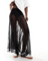 Фото #1 товара Miss Selfridge sheer dobby lace mix panel maxi skirt in black