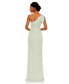 Фото #4 товара Women's Pearl Embellished Soft Tie One Shoulder Gown