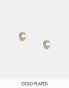 Фото #1 товара Kingsley Ryan gem crescent moon stud earrings in gold plated