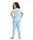 ფოტო #4 პროდუქტის Child Girls 3-Piece Pajama Set Kids Sleepwear, Short Sleeve Top with Long Pants and Matching Shorts PJ Set