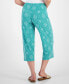 Фото #2 товара Petite Printed Pull-On Capri Pants, Created for Macy's