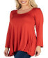 Фото #3 товара Long Sleeve Solid Color Swing Style Flared Tunic Top