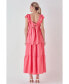 Women's Back Bow Tie Maxi Dress