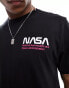 Alpha Industries sky lab NASA t-shirt with back print in black Schwarz/Magenta, S - фото #4