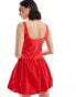 Mango puffball mini dress in red