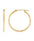 ფოტო #1 პროდუქტის Textured Oval Hoop Earrings in 10k Gold, 1"