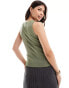 Y.A.S scalloped edge vest top in green