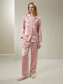 Фото #3 товара Women's 22MM Gold Piping Silk Pajamas Set