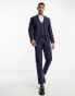 Фото #10 товара ASOS DESIGN slim linen mix suit jacket in navy