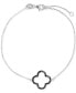 ფოტო #1 პროდუქტის Black Spinel Clover Chain Bracelet (1/3 ct. t.w.) in Sterling Silver