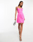 Фото #3 товара NaaNaa satin a-line cami mini dress in bright pink