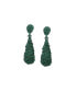 ფოტო #1 პროდუქტის Women's Green Textured Teardrop Earrings