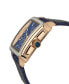 ფოტო #2 პროდუქტის Women's Bari Sparkle Swiss Quartz Blue Leather Watch 37mm