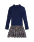 ფოტო #2 პროდუქტის Toddler And Little Girls Floral Woven Skirt Turtleneck Dress