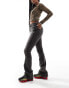 Noisy May front seam flared jeans in washed black