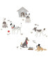 Bow Wow Gray/Beige Dog/Puppy with Doghouse Wall Decals/Stickers