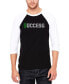 ფოტო #1 პროდუქტის Men's Raglan Baseball 3/4 Sleeve Success Word Art T-shirt
