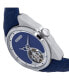 Men Roman Leather Watch - Silver/Navy, 46mm