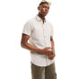 Jack & Jones short sleeve linen shirt in beige XS - Chest 92cm - фото #1