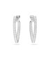 ფოტო #4 პროდუქტის Crystal Heart Large Matrix Hoop Earrings