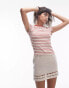 Topshop stripe pointelle baby tee in red Красный, XS - EU 32-34 - фото #1