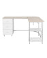 Фото #2 товара Wood L-Shape Home Office with Storage Two-Tone Desk