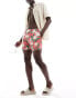 Фото #4 товара Hollister 5inch floral print swim shorts in red