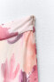 Floral print pleated midi skirt with metallic thread