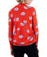 Фото #2 товара Women's Floral-Print Mesh Shirt, Created for Macy's