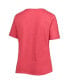 ფოტო #1 პროდუქტის Women's Heathered Red Miami Marlins City Connect Plus Size V-Neck T-shirt