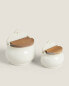 Фото #5 товара Ceramic salt shaker with wooden lid