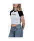 Фото #3 товара Women's Black/White LAFC Homerun Cropped Raglan T-Shirt