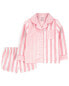 Фото #3 товара Toddler 2-Piece Striped Woven Coat-Style Pajamas 5T