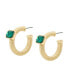 Фото #2 товара Faux Stone Gem Omega Hoop Earrings