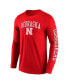 Фото #3 товара Men's Scarlet Nebraska Huskers Distressed Arch Over Logo 2.0 Long Sleeve T-shirt