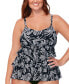 Фото #3 товара Plus Size Tiered Printed Tankini Top, Created for Macy's