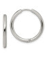 ფოტო #1 პროდუქტის Stainless Steel Polished Hinged Hoop Earrings