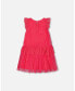 ფოტო #2 პროდუქტის Girl Heart Mesh Jacquard Dress Hot Pink - Toddler Child