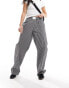 Фото #1 товара Lioness wide leg boxer waist detail trousers in black stripe