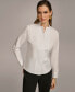 ფოტო #1 პროდუქტის Women's Stand Collar Button Front Cotton Shirt