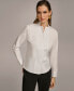 Фото #1 товара Donna Karan Women's Stand Collar Button Front Cotton Shirt